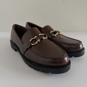Anne Klein iFlex Ezra Loafers Womens 9M Chocolate Leather Slip On